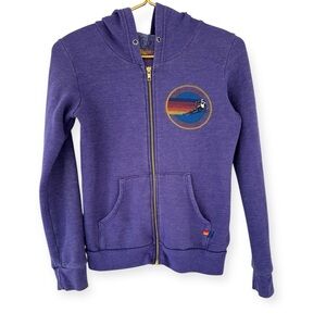 Aviator Nation • Purple Rainbow Hoodie Zip Sweatshirt Kids Unisex